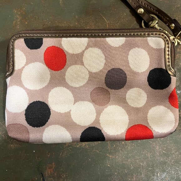 Coach Polka Dot Leather Wristlet - Picture 4 of 6